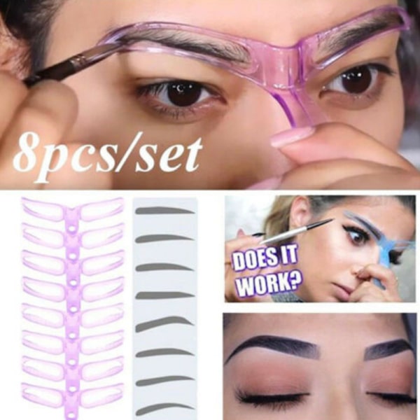 8 STK DIY Eyebrow Shaper Makeup Skabelon Eyebrow Grooming Shapin 8pcs/set