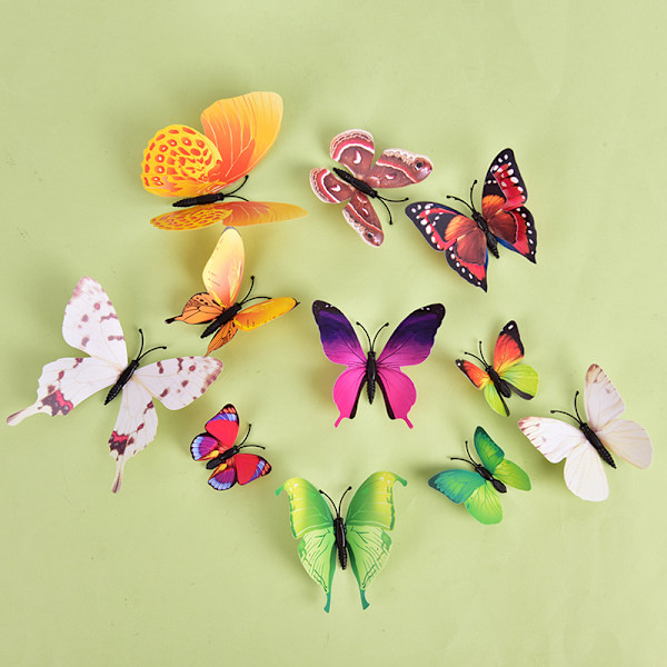 12 stk. Butterfly Magnets Stickers Køkkenmagneter Køleskab H A