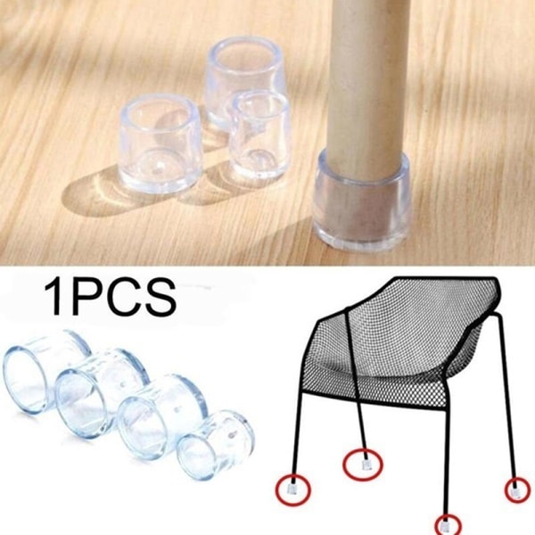 Transparent Gummi Golvstol Anti Scratch Protector Cap Möbler Black 35mm