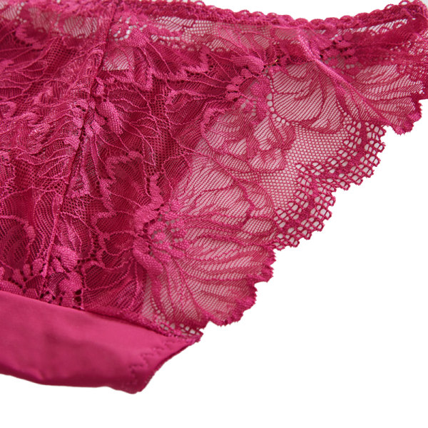 Seksikäs läpinäkyvät pikkuhousut naisten mesh kiinteät alushousut Casual Se Wine red - 1pc XL