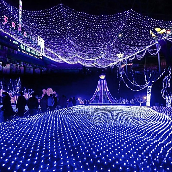 LED Nettgardin Mesh Fairy String Light Christmas Outdoor Light Blue 1.5m
