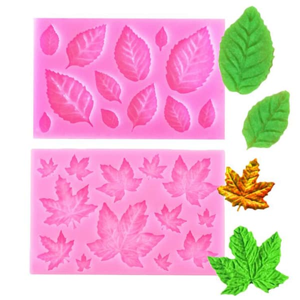 Rose Leaf Silikon Mold Leaves Fondant DIY Kake Decorating Tool A
