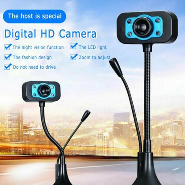 USB 2.0 HD Web Cam Kamera Webcam med mikrofon for datamaskin L One Size