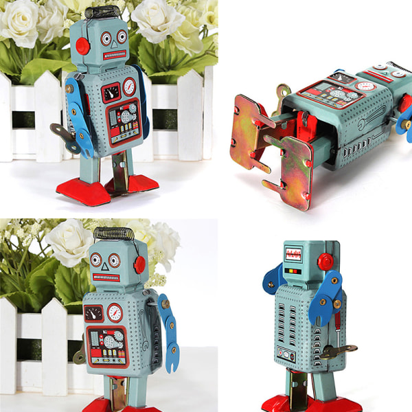 Vintage mekanisk urværk Wind Up Toys Walking Radar Robot T