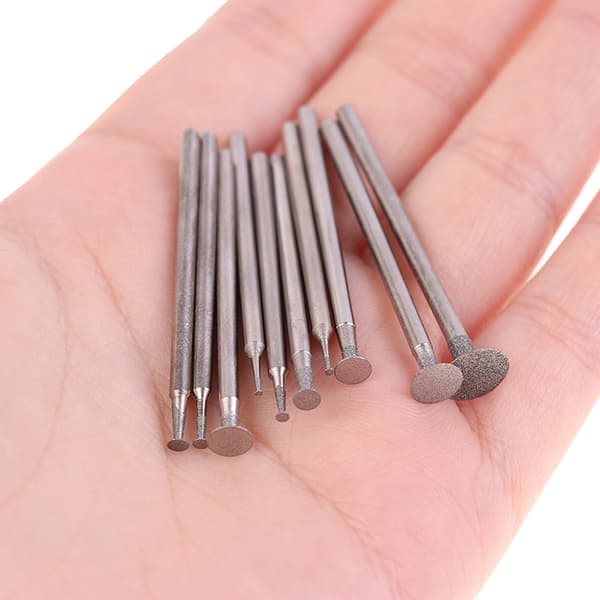 10 STK slibebit tilbehør Ultratyndt T-hovedskaft Diamond Mo 10PCS