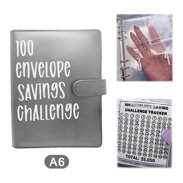 100 Envelope Challenge Binder Helppo ja hauska tapa säästää 5 dollaria A6