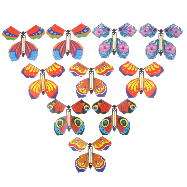 10 x magisk sommerfugl flygende sommerfugl med kort Leke med tom as the picture