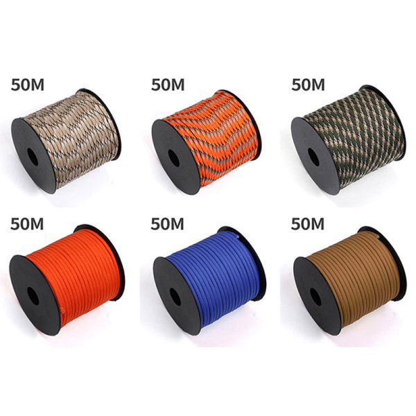 Military 50M 7-Core Paracord Rope 4mm Camping Survival Paraply A18