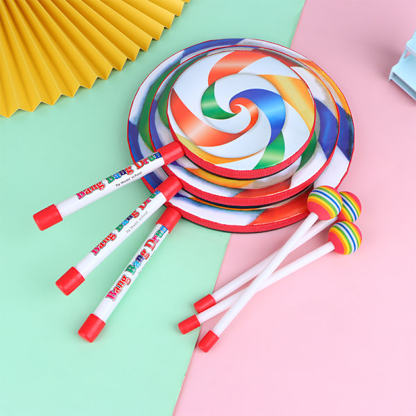 Lollipop Handtrumma Slagverksinstrument Spädbarnsmusikleksaker T A3