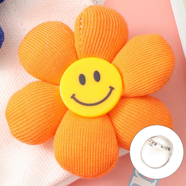 1 stk mote fargerikt smilende ansikt Solsikkebrosjer Merker P Orange