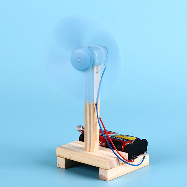 1Pc Blue DIY Electric Fan Experiment Model Physics Science Elem One Size