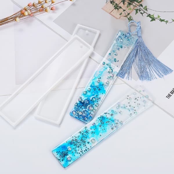 Rektangel silikon bokmerke Mold DIY Making Epoxy Resin smykker