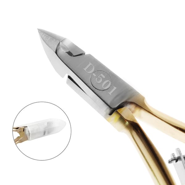 Professionel fingernegl tånegl icle Nipper Trimming Rustfri Gold