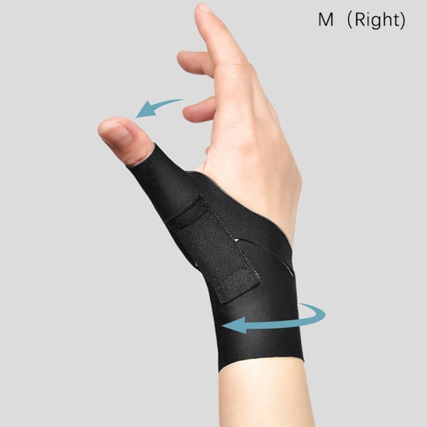 1 PC Tommelfingerskinne Bøjle Stabilisator Forstuvning Arthritis Smertelindring Black RightM