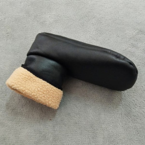 Muslimska bönsstrumpor Högkvalitativ PU-plysch varma strumpor Läder Black S