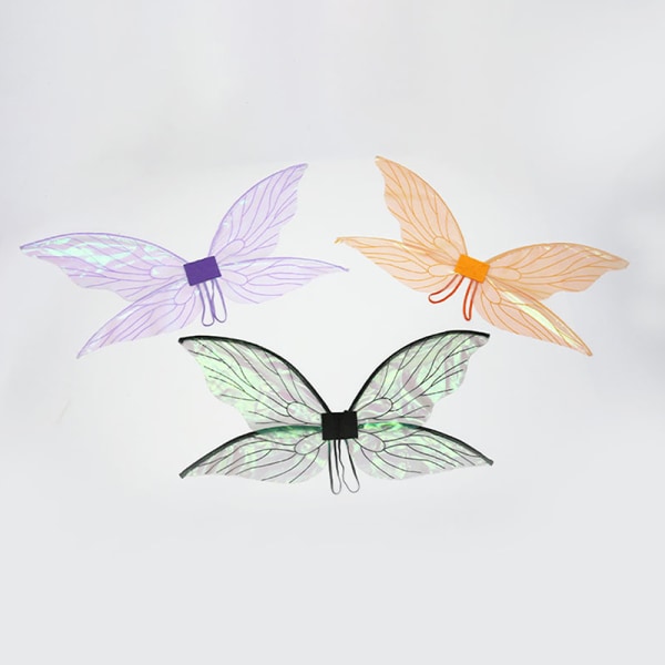 Butterfly Fairy Wings Dress Up Angel Wings Pige Fødselsdag Elf Wi Black