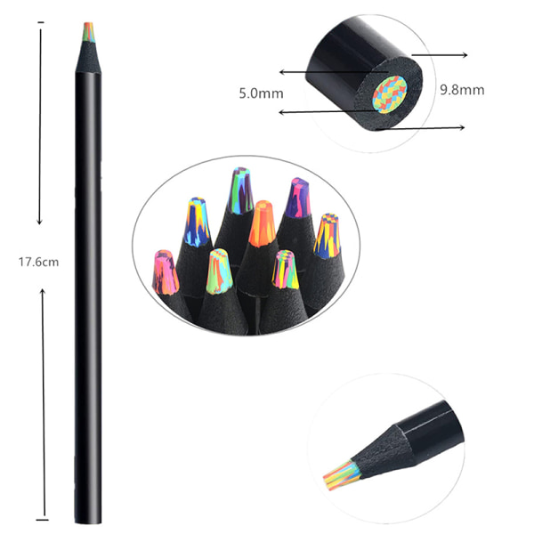 1kpl Gradient Rainbow Lyijykynät aikuisille Taidepiirustusväri S one size