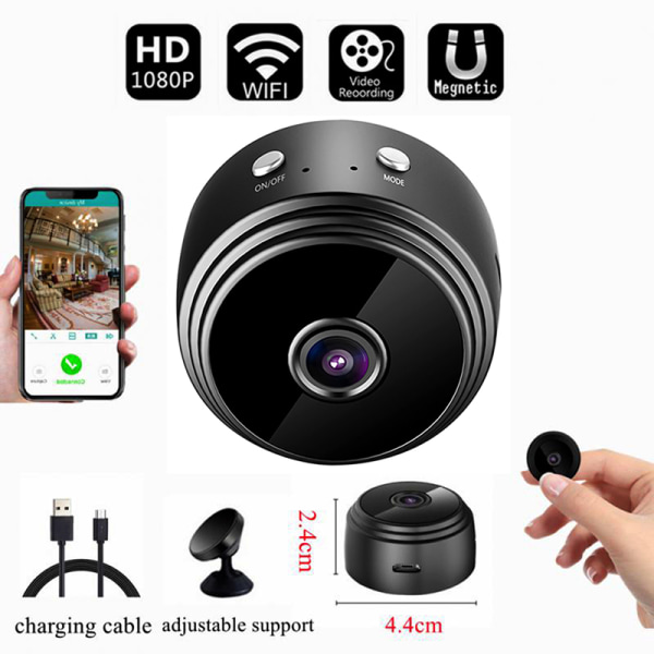720P/1080P Kamera A9 Mini Wifi Kamera Trådløs fjernbetjening Surveilla White