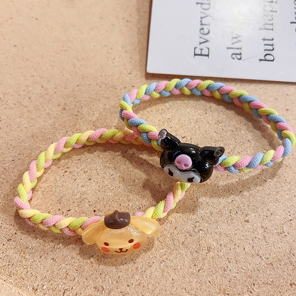 Tecknad Cinnamoroll Kuromi hårrep och färgglada hårband flickor A1