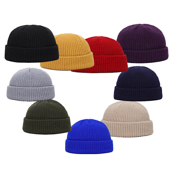 Unisex Mænd Kvinder Beanie Hat Varm Ribbet Winter Turn Ski Fisherm Wine red