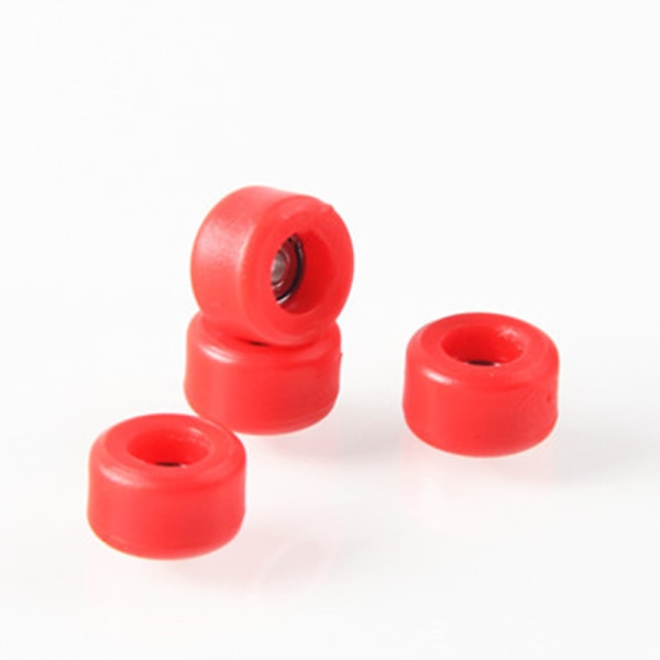 4 stk/sett PU+metalluretan CNC-lagerhjul for trefinger Red