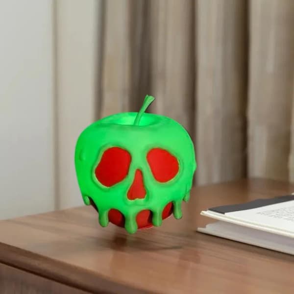 Halloween 3D-printet giftig eple, skrivebordsornamenter, hjemme, bil, Mo 1pc