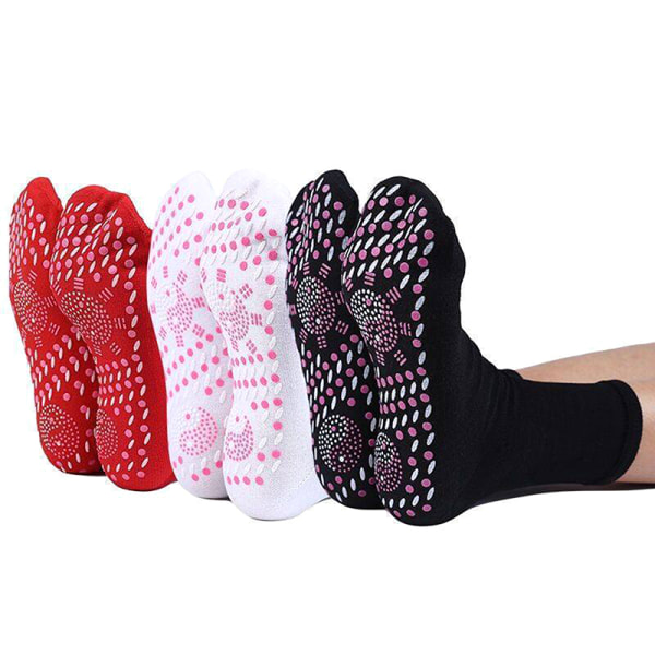 Selvoppvarmende magnetsokker for kvinner Menn Selvoppvarmede sokker Tou Red