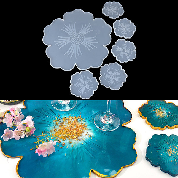 Sakura Tea Tray Coaster Form för gör-det-själv för epoxiharts M N1