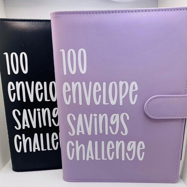 100 Envelope Challenge Binder Helppo ja hauska tapa säästää 5 dollaria A6