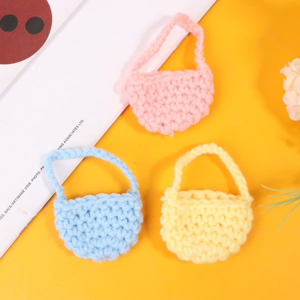 1/12 Dollhouse Woven Pehmo Olkalaukku Crossbody Bag Dolls Dre Pink