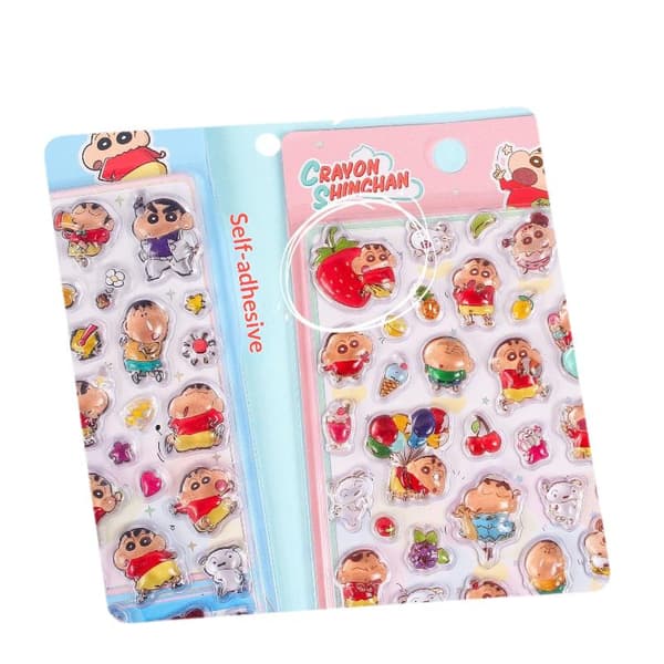 e Sarjakuva Crayon Shin 3D Stereo Relief -tarra DIY-matkapuhelin Random