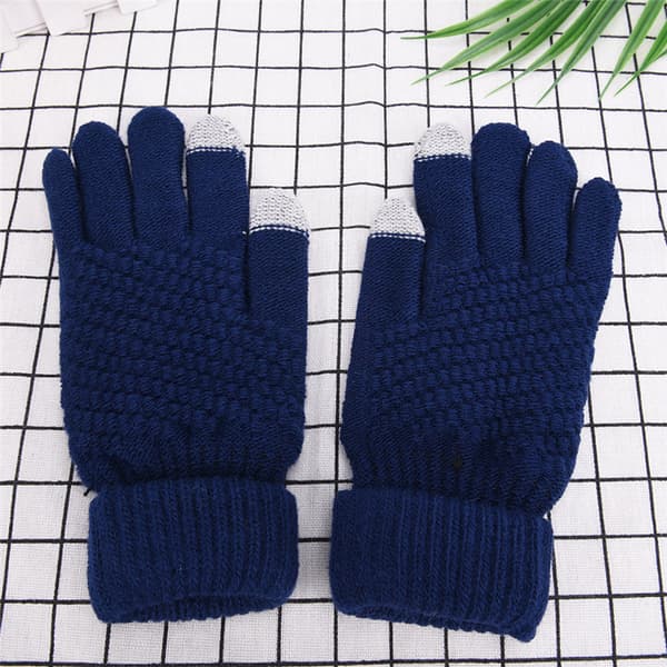 strikket Vinter Varm Uld Handsker Touch Handsker Mand Kvinder Vinter White