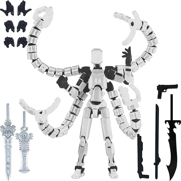 Ferdigmontert 18.3cm T13 Actionfigur 3D-printet Multi-ed A4