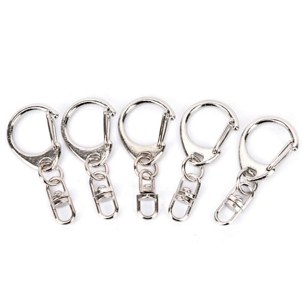 10st DIY polerat silver nyckelring Nyckelring Split Ring Kort Cha