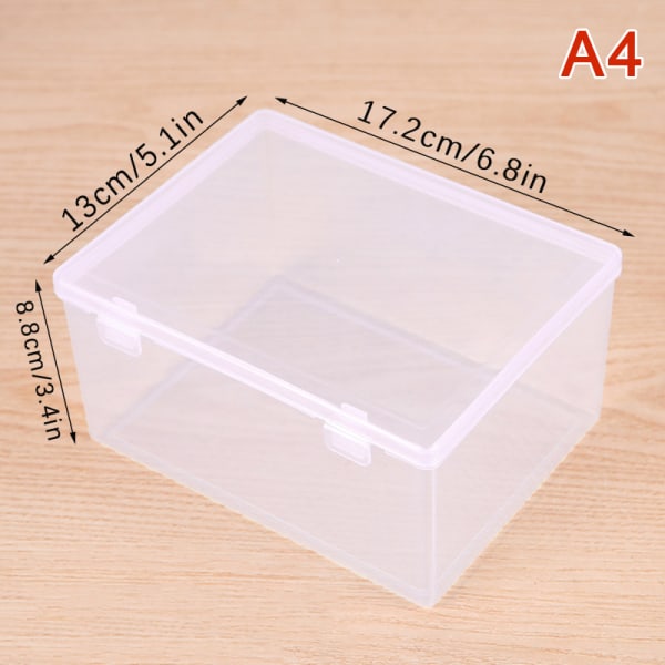 INS Transparent Plast Oppbevaringsboks Fotokort Holder Skrivebord Stor A4