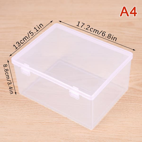 INS Transparent Plastic Opbevaringsboks Fotokort Holder Skrivebord Stor A2