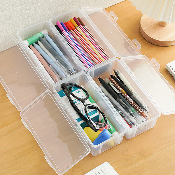 Läpinäkyvä lyijykynä muoviseen kynälaatikkoon Crayon Pen Storage Bo onesize