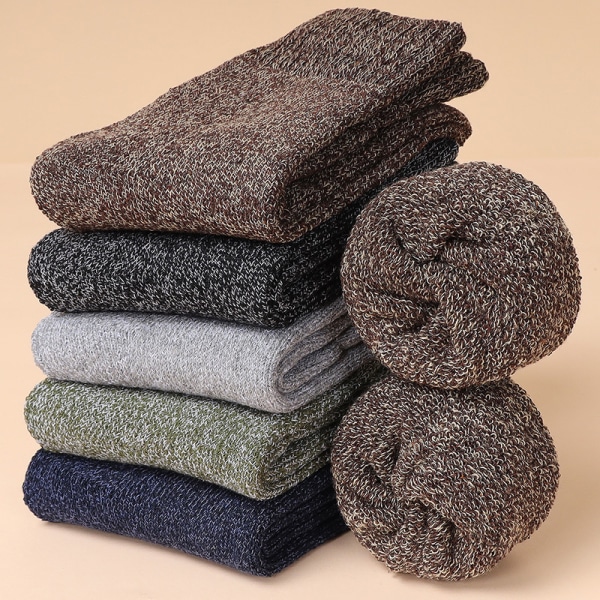 Vintervarma herrstrumpor Tjocka Andas Casual Business Sock Coffee