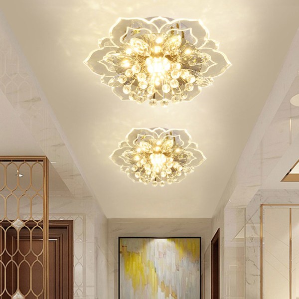 20cm 9W Modern Crystal LED Taklampa Hallway Pendan White 20*8CM
