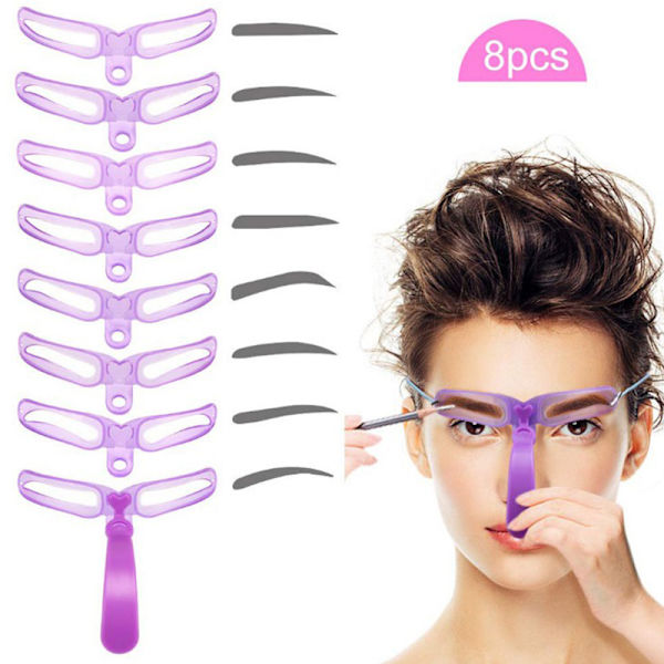 8 STK DIY Eyebrow Shaper Makeup Skabelon Eyebrow Grooming Shapin 8pcs/set