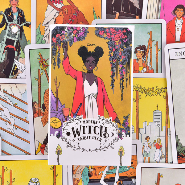 Modern Witch Tarot Card Deck Alla kvinnliga ryttare Waite Imagery Par random color