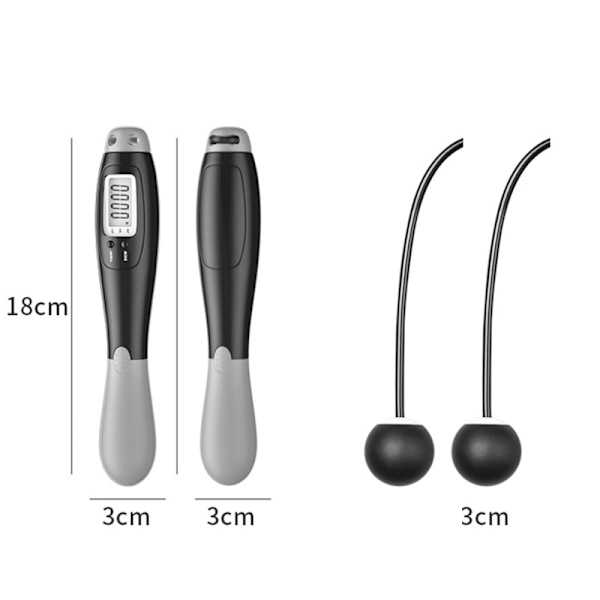 1PC Trådløse Jump Ropes Digital Wireless Spring Rope Fitness øvelse Black+Gray