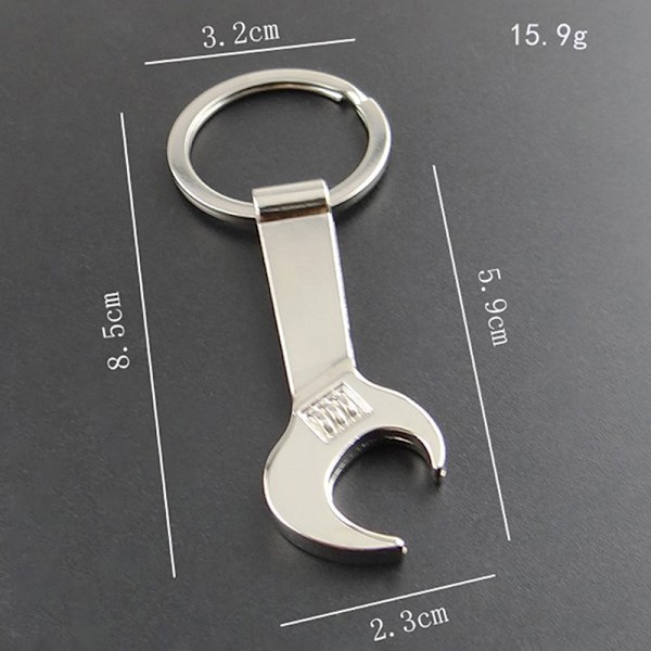 Miljövänlig Silver Metal Spanner Öl Flasköppnare Nyckelring