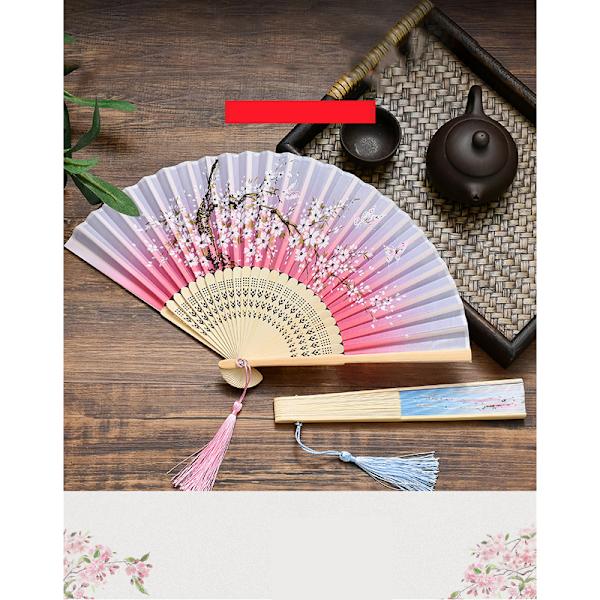 Stil Fläktmönster Vikbar Vikbar Handhållen Flower Fan Dam P H