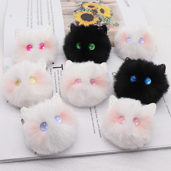e Blush Cat Ball nøkkelring Plysj anheng Bag Anheng Bursdag Gi C
