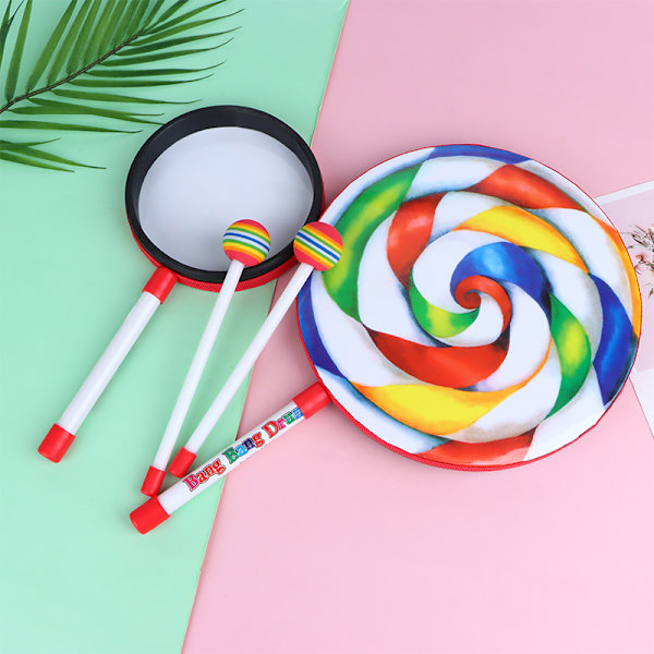 Lollipop Handtrumma Slagverksinstrument Spädbarnsmusikleksaker T A3