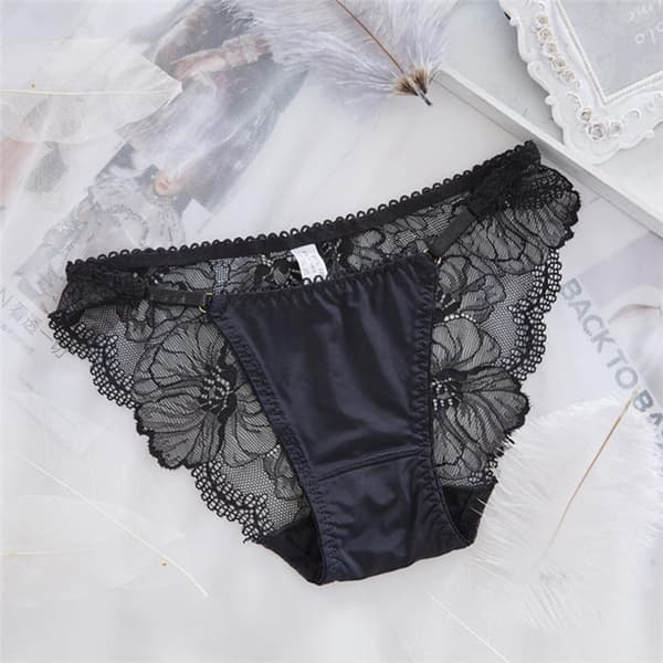 Sexy Transparent Truser Dame Mesh Blonder Solid Briefs Casual Se Wine red - 2pcs L