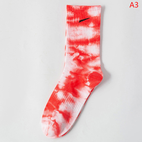 Tie-dye Sokker Europeiske og Street Ins Hip-hop Tide Brand Coupl Red