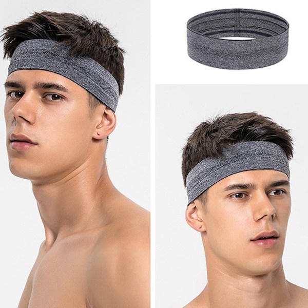 Sports Yoga Gym Stretch Pannebånd Hode Hår Band Fitness Sweatba Black