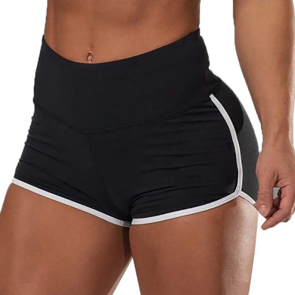 2020 Nye Kvinder Gym Fitness Tætsiddende Yoga Shorts Hip Elasti Black XL